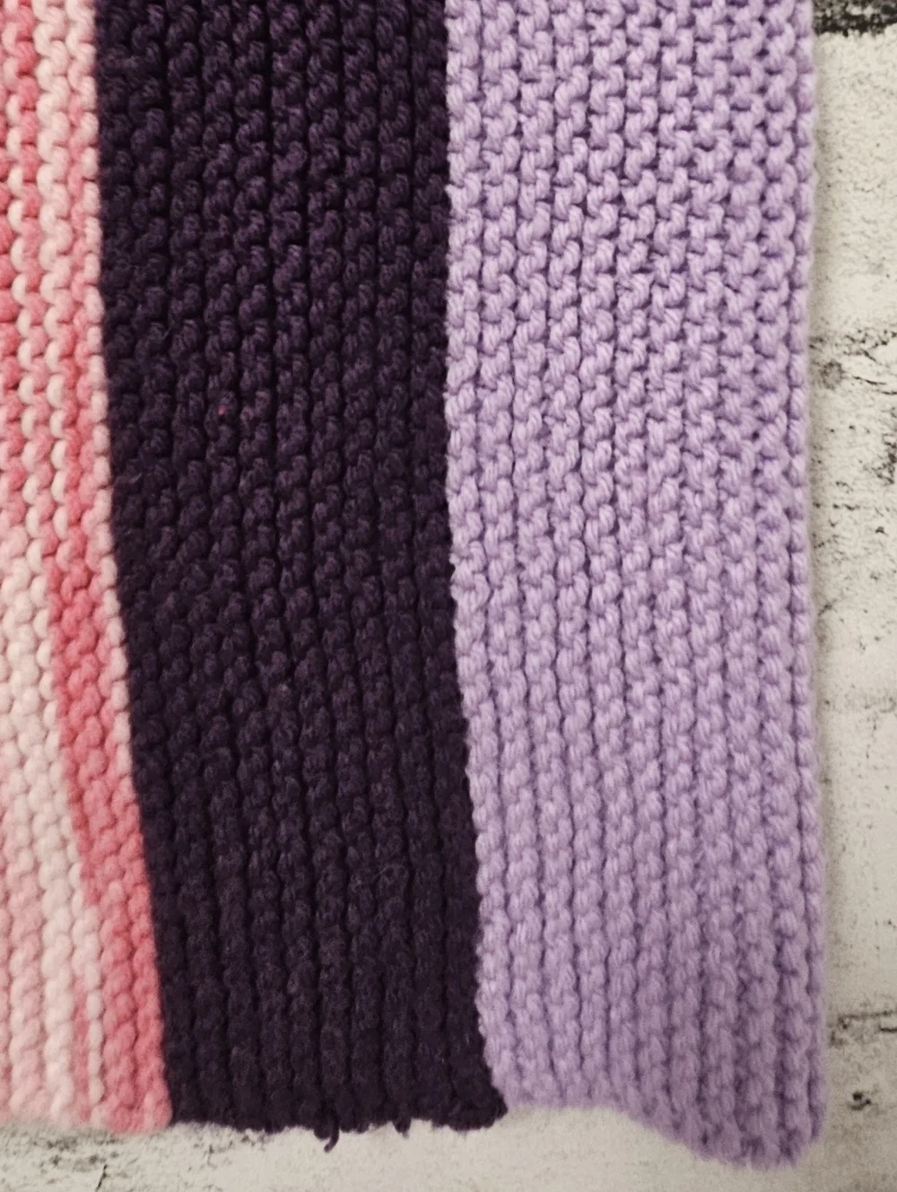 Hand Knit Patchwork Throw Blanket 52x69 Colorblock Boho Vintage Style